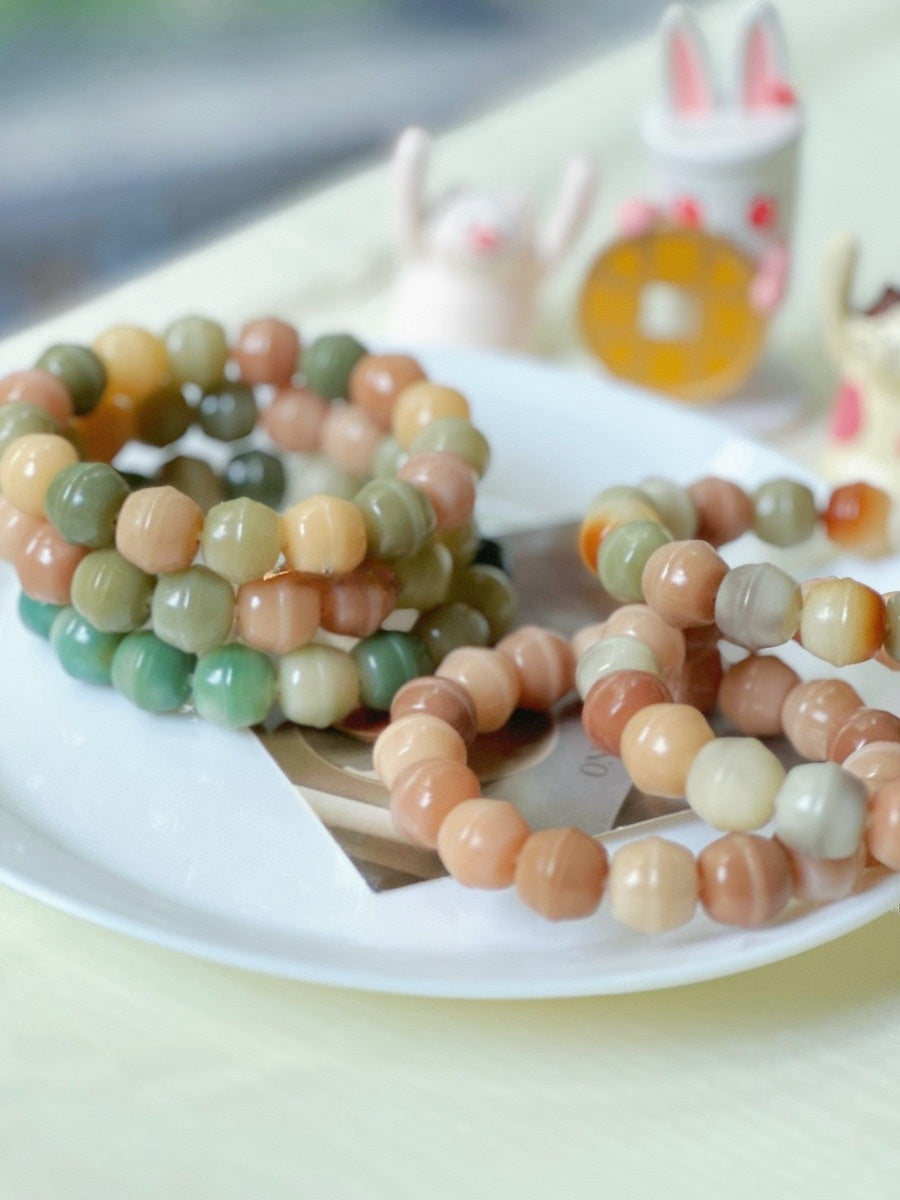 13mm Honey Jar Pink Series Bodhi Bead Bracelet