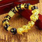 Buddha & Karma Gold-Plated Double Pixiu Bracelet - Extreme Wealth & Protection