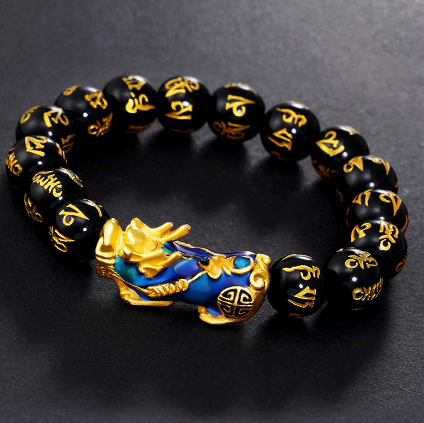 Buddha & Karma Color-Changing Pixiu Obsidian Wealth Bracelet