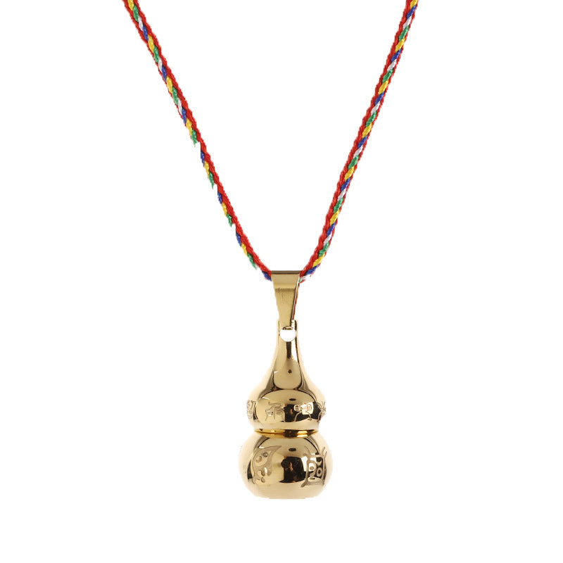 Buddha Stones Tibetan Yin Yang Symbol Gourd Harmony Titanium Steel Necklace Pendant Fortune Jewel