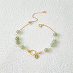 Fortune Jewel Unique Natural Hetian Jade 14K Gold filled Luck Beaded Bracelet