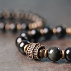 Fortune Jewel Rainbow Obsidian Copper Love Healing Bracelet