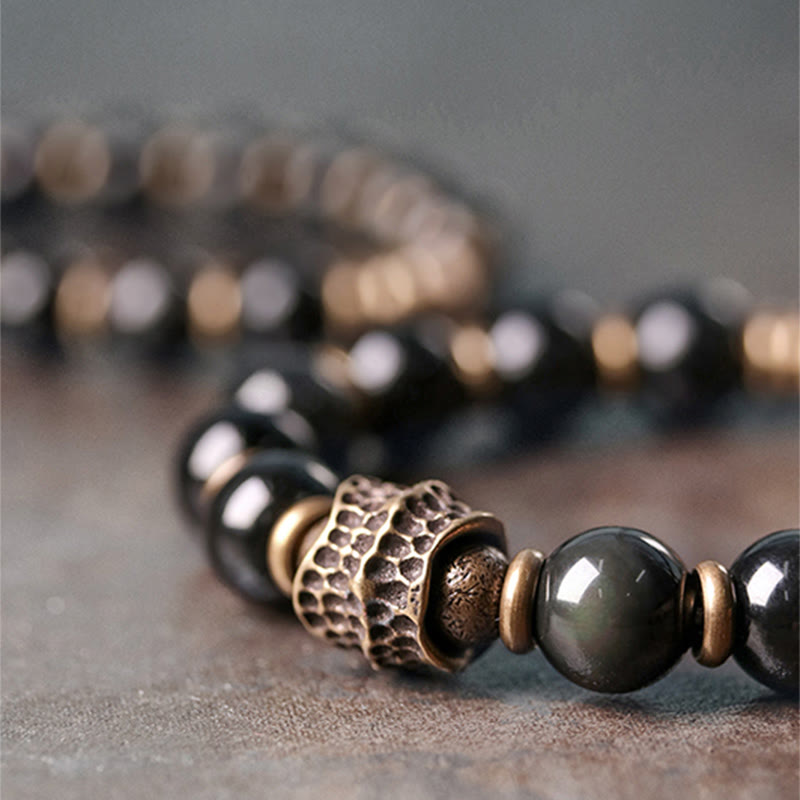 Fortune Jewel Rainbow Obsidian Copper Love Healing Bracelet