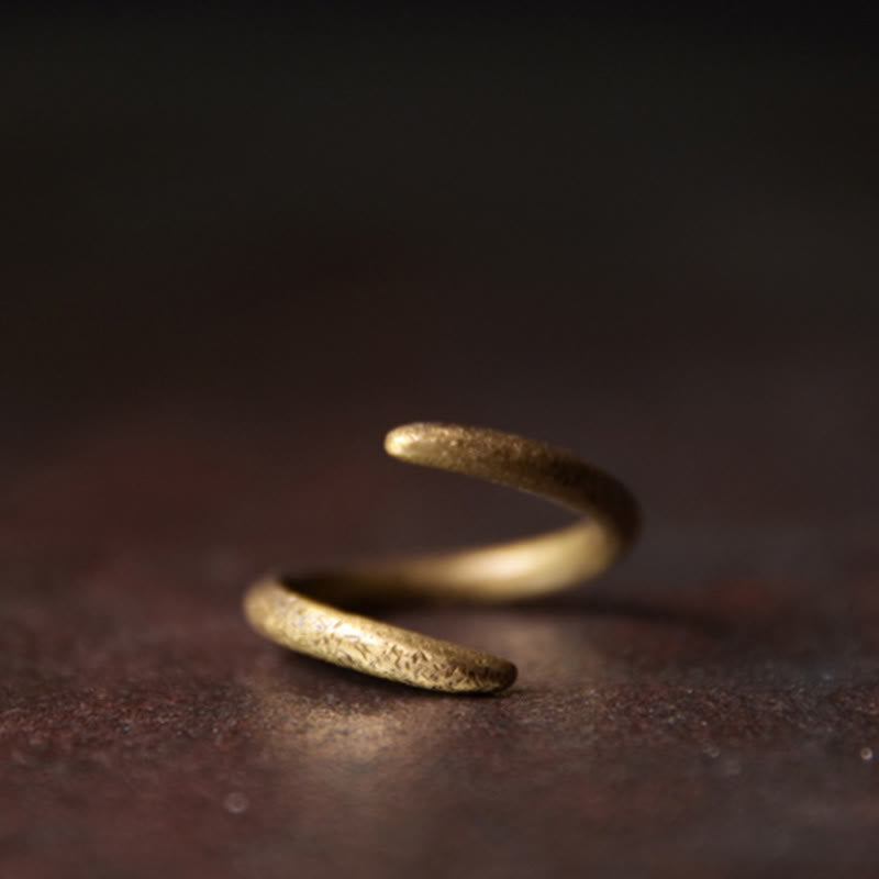 Fortune Jewel Simple Design Copper Luck Adjustable Ring