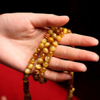 Fortune Jewel 108 Mala Beads Natural Tiger Eye Copper Dorje Protection Tassel Bracelet