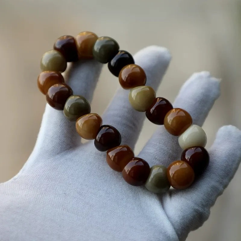 15mm Natural Garlic Bodhi Bracelet – Ultra Smooth Finish, Multi-Color Options