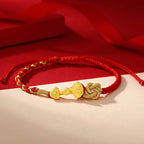 Fortune Jewel 999 Sterling Silver Ruyi Handle Fu Character Fortune Luck Rope Bracelet