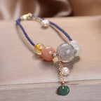 Fortune Jewel Moonstone Sunstone Beads Peace Buckle Charm Healing Bracelet