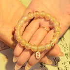 Fortune Jewel Tibetan Incense Ash Liuli Glass Bead Lucky Fortune Fu Character Charm Bracelet
