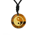 Fortune Jewel Various Crystal Amethyst Tiger Eye Green Aventurine Yin Yang Spiritual Necklace Pendant