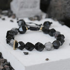 Fortune Jewel Black Obsidian Black Glitter Stone Purification Bracelet