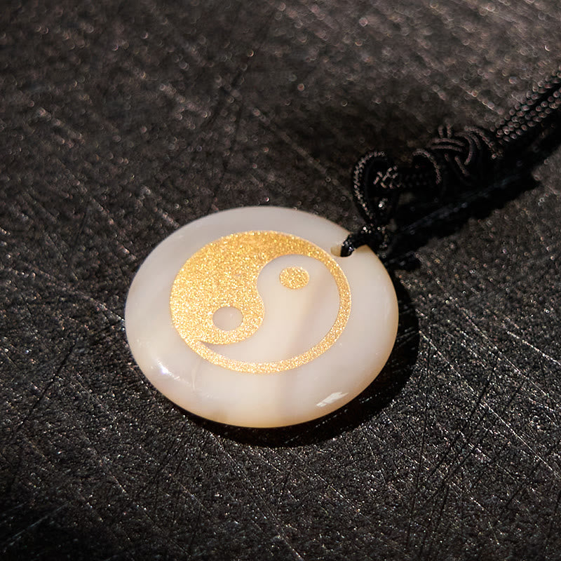 Fortune Jewel Various Crystal Amethyst Tiger Eye Green Aventurine Yin Yang Spiritual Necklace Pendant