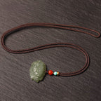 Fortune Jewel Hetian Cyan Jade Lotus Flower Success Necklace Pendant Fortune Jewel
