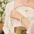 Fortune Jewel Natural Hetian Jade Bead Double Peace Buckle Fu Character Abundance Braided Bracelet