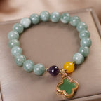 Fortune Jewel Jade Four Leaf Clover Luck Bracelet