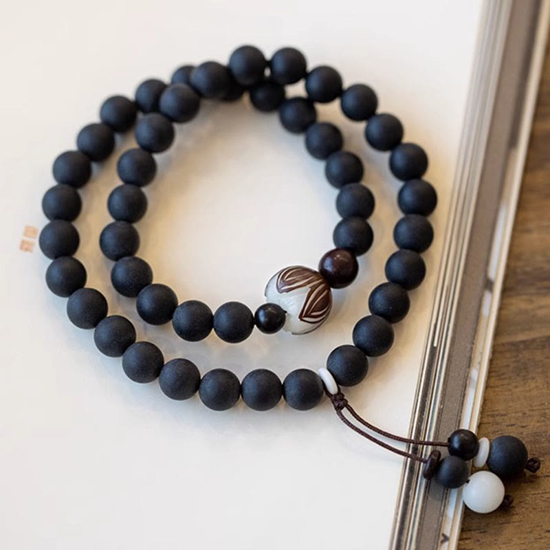 Fortune Jewel Tibetan Double Layer Cypress Bodhi Lotus Healing Bracelet