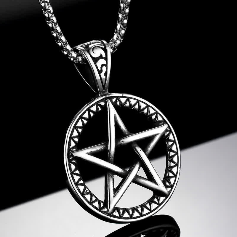 Fortune Jewel Pentagram Titanium Steel Balance Necklace Pendant