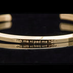 Fortune Jewel Six True Words Engraving Titanium Steel Blessing Protection Bracelet