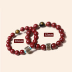 Fortune Jewel 925 Sterling Silver Chinese Zodiac Natal Buddha Cinnabar Om Mani Padme Hum Calm Bracelet
