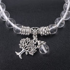Fortune Jewel Natural Gemstone Tree of Life Lucky Charm Stretch Bracelet