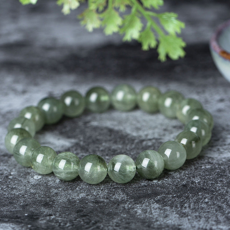 Fortune Jewel Natural Green Crystal Blessing Wealth Bracelet