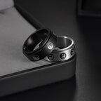 Fortune Jewel Yin Yang Titanium Steel Balance Rotatable Ring Fortune Jewel