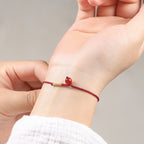 Fortune Jewel Natural Cinnabar Red Agate Blessing Red String Bracelet