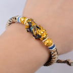 Fortune Jewel Feng Shui PiXiu Color Change Copper Coin Beads Wealth String Bracelet