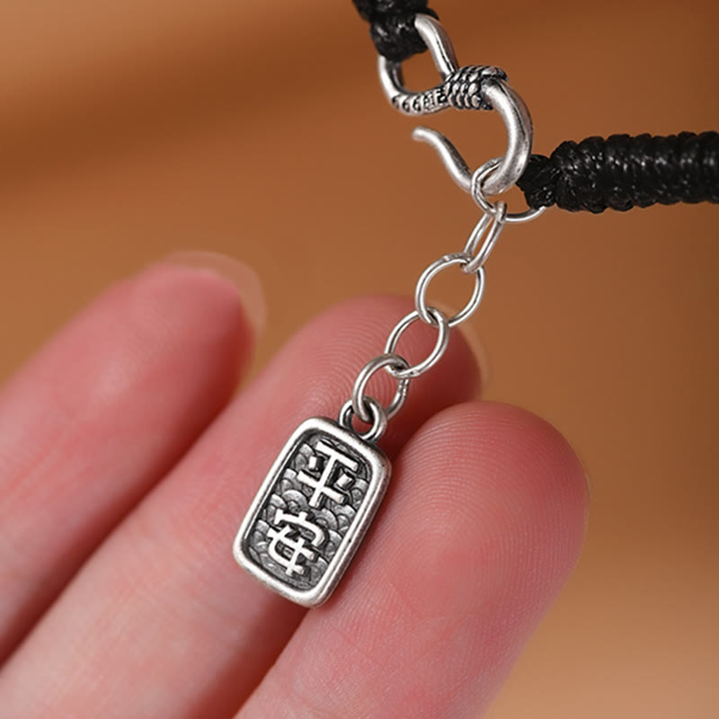 Fortune Jewel 999 Sterling Silver Fu Character Peace Buckle Copper Coin Auspicious Clouds Fortune Bracelet