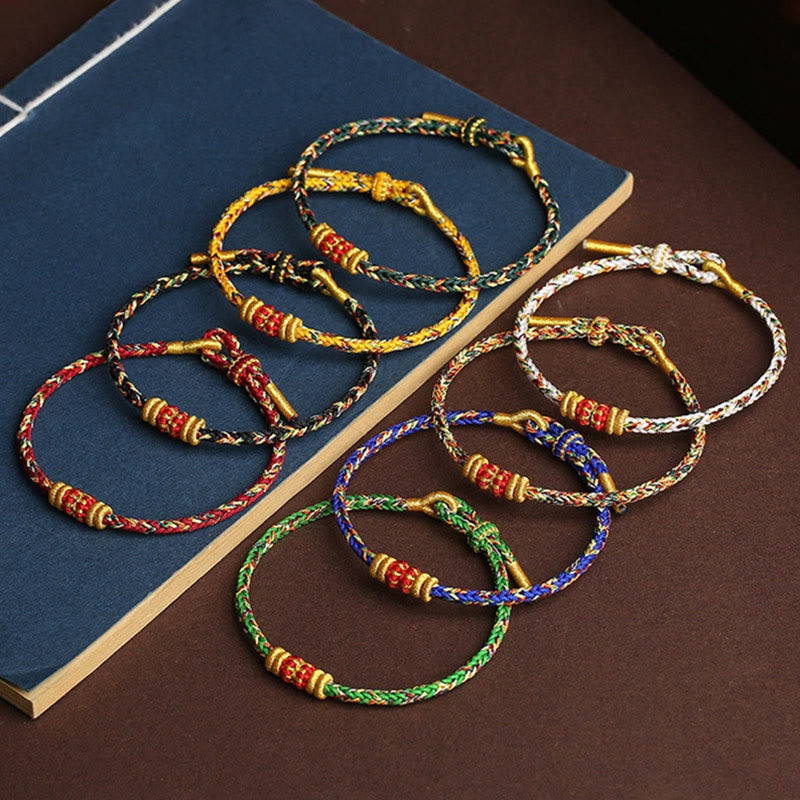 Fortune Jewel Handmade Colorful Rope King Kong Knot Braided Luck Bracelet