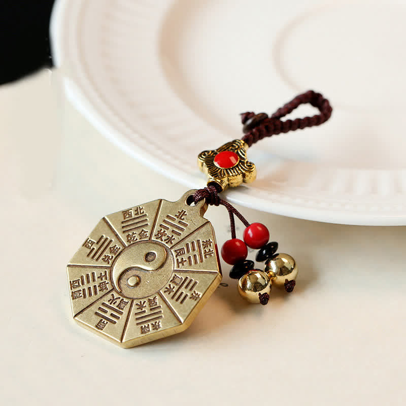 Fortune Jewel Feng Shui Yin Yang Bagua Wenchang Pen Pagoda Prayer Wheel Keychain Fortune Jewel