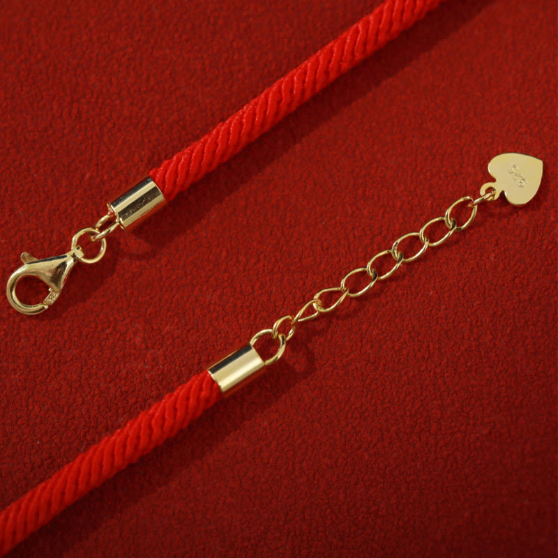 Fortune Jewel Dunhuang 925 Sterling Silver Lotus Drum New Beginning Red Rope Bracelet