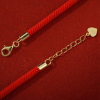 Fortune Jewel Dunhuang 925 Sterling Silver Lotus Drum New Beginning Red Rope Bracelet