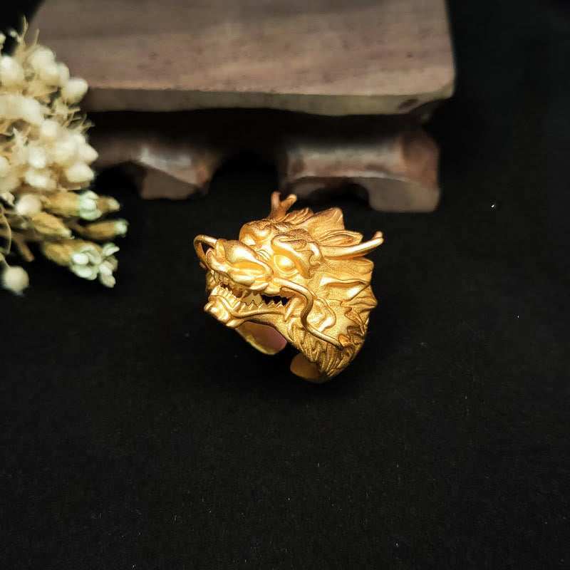 Fortune Jewel Golden Dragon Luck Protection Ring Fortune Jewel