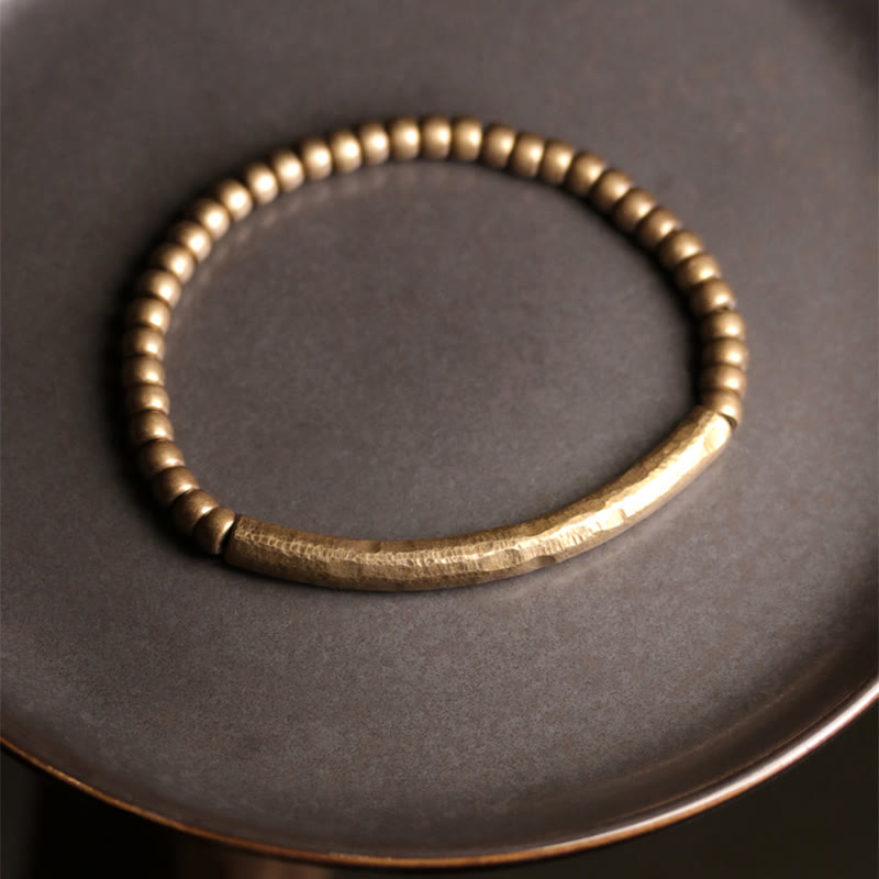 Fortune Jewel Simple Design Copper Brass Bead Luck Wealth Bracelet