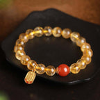 Fortune Jewel Citrine Red Agate Fortune Charm Bracelet
