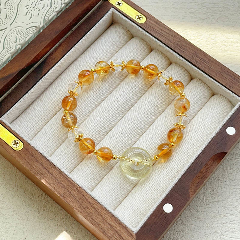Fortune Jewel Peace Buckle Citrine Crystal Prosperity Bracelet