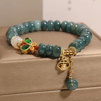 Fortune Jewel Jade White Agate Butterfly Abacus Beads Abundance Bracelet