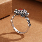 Fortune Jewel PiXiu Copper Coin Red Agate Wealth Luck Ring