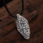 Fortune Jewel Tibetan 925 Sterling Silver Om Mani Padme Hum Dorje Vajra Engraved Strength Necklace Pendant
