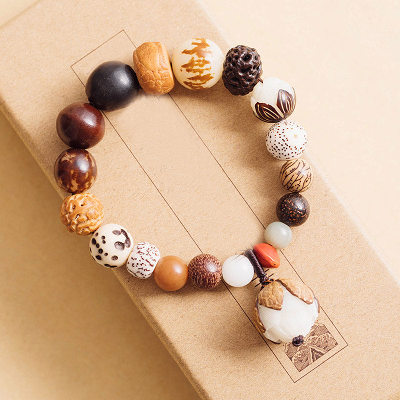Fortune Jewel Bodhi Seed Lotus Wisdom Peace Wrist Mala Bracelet