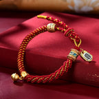Fortune Jewel Tibetan Om Mani Padme Hum Carved Zakiram Goddess of Wealth Charm Amulet Bracelet