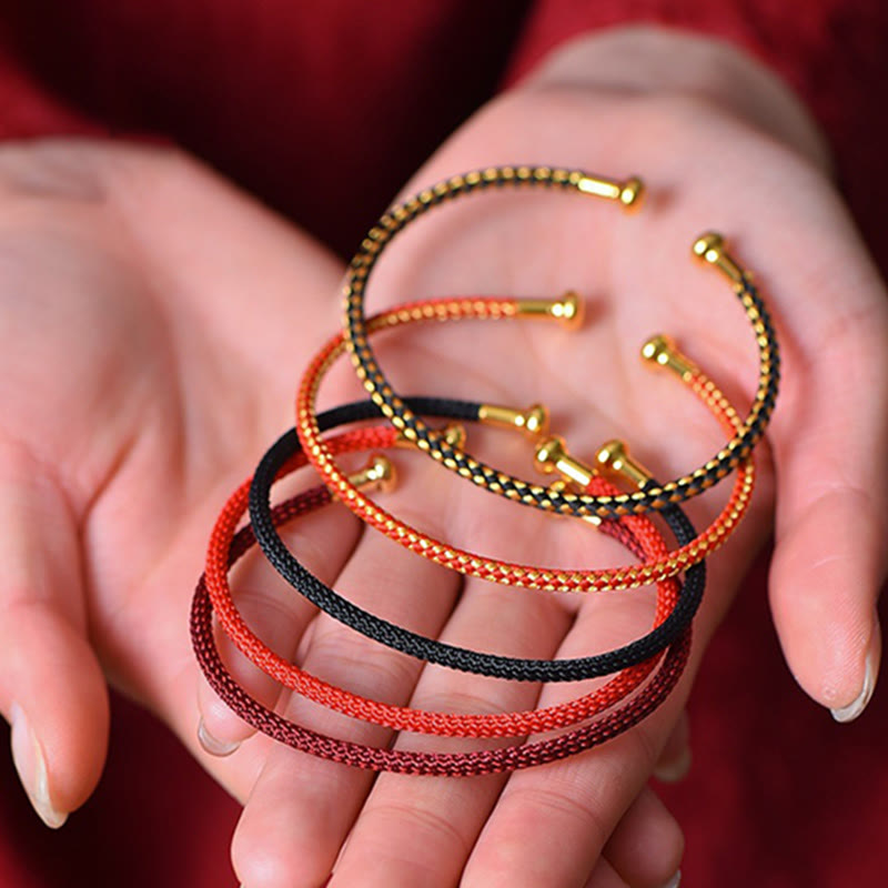Fortune Jewel Simple Design Handmade Luck Braid String Cuff Bracelet