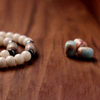 Fortune Jewel Tibet 108 Mala Beads Bodhi Seed Bagua Vajra Dzi Bead Gray Agate Wealth Bracelet