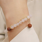 Fortune Jewel Sandalwood Cat's Eye Fu Character Charm Protection Bracelet