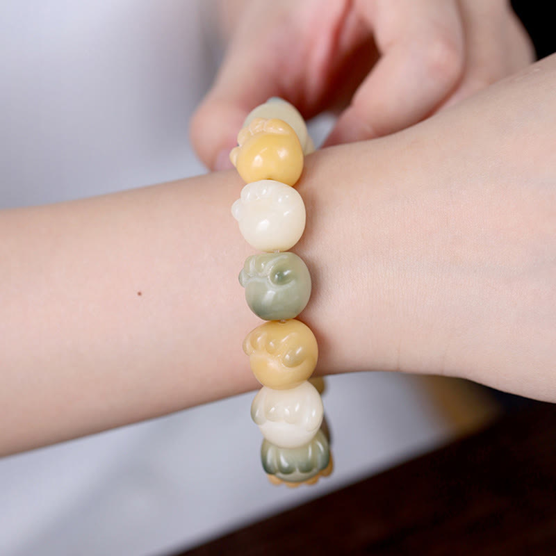 Fortune Jewel Multilayered Bodhi Seed Cute Cat Paw Calm Harmony Bracelet