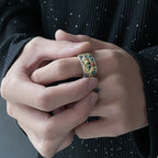Fortune Jewel 925 Sterling Silver Turquoise Red Agate PiXiu Abacus Protection Ring