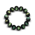 Fortune Jewel Natural Green Eye Obsidian Wealth Bracelet