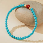 Fortune Jewel Turquoise Red Agate Beaded Protection Bracelet