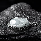 Fortune Jewel Laughing Buddha Natural Jade Abundance Titanium Steel Chain Necklace Pendant Fortune Jewel